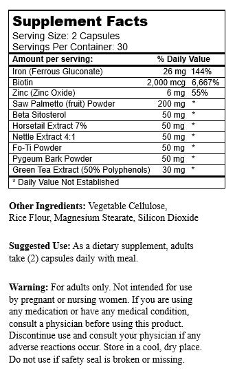 Hair Growth Formula (60 Vegetarian Capsules)