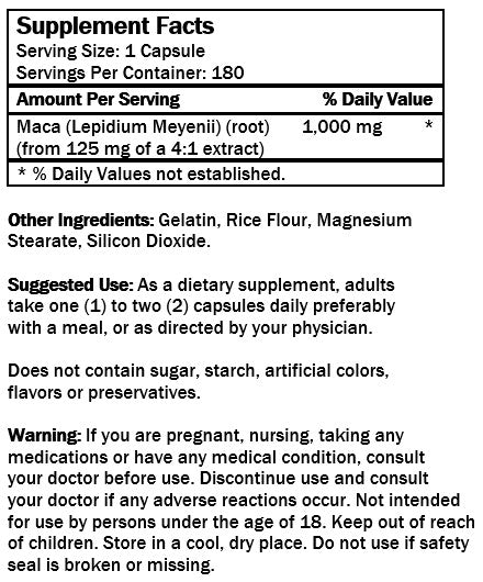 Maca (180 Capsules/ 1,000 mg)