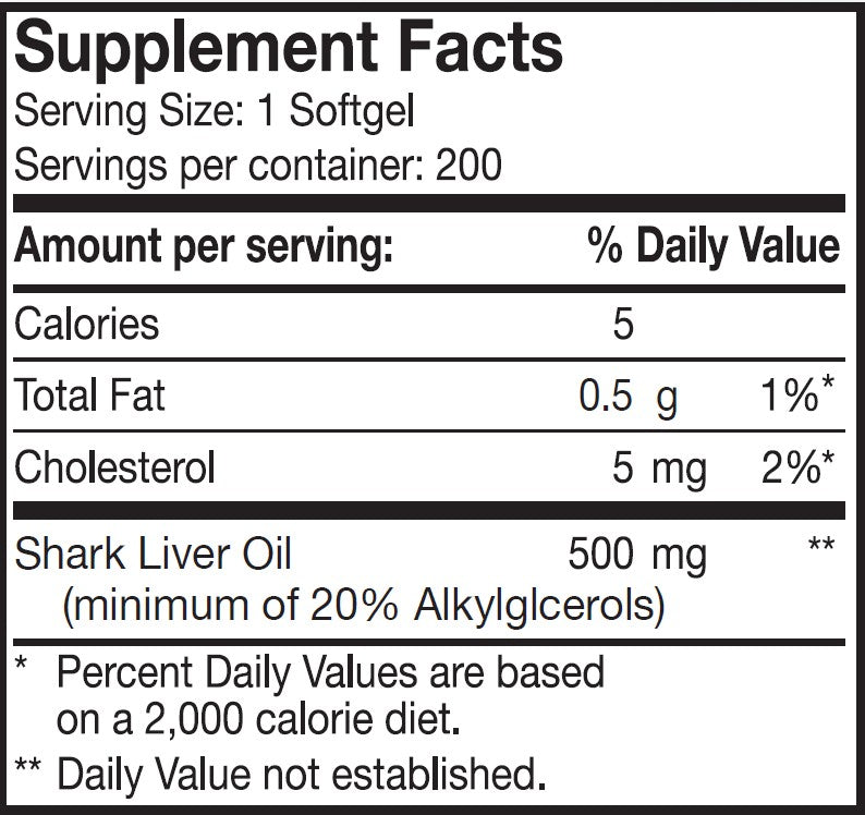 Shark Liver Oil (200 Softgels/ 500mg)