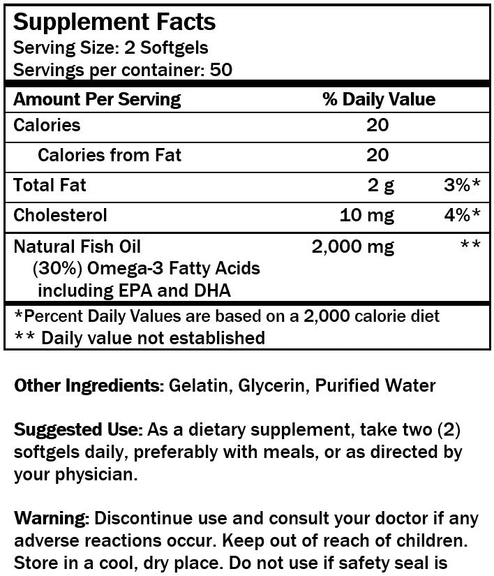 Alaska Deep Sea Fish Oil (100 Softgels/ 1,000mg)
